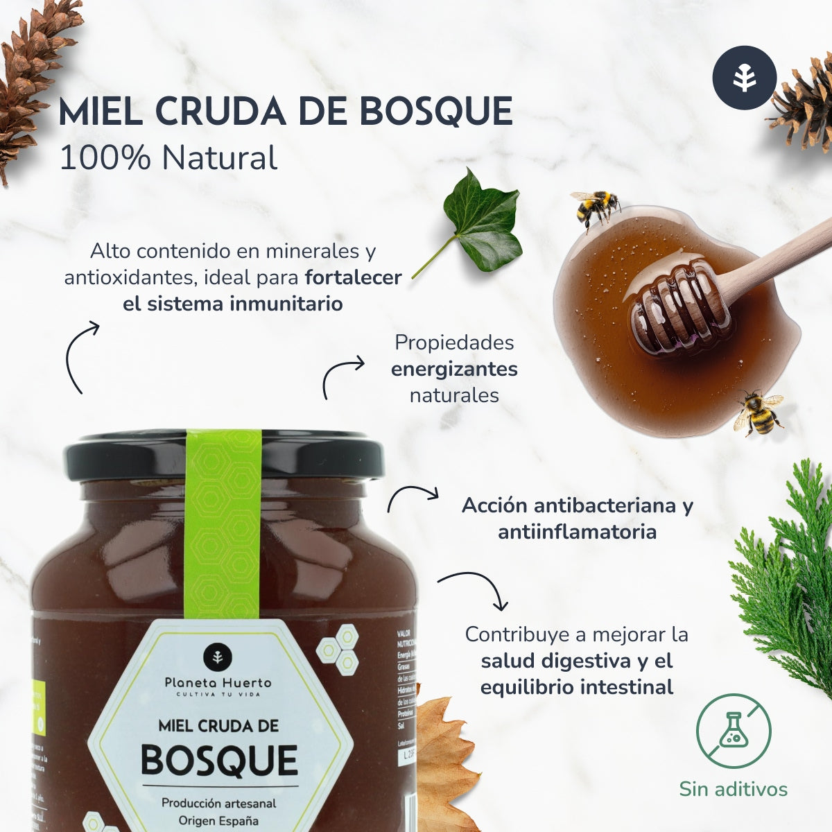 Mel Cru Florestal Planeta Huerto 500 gr