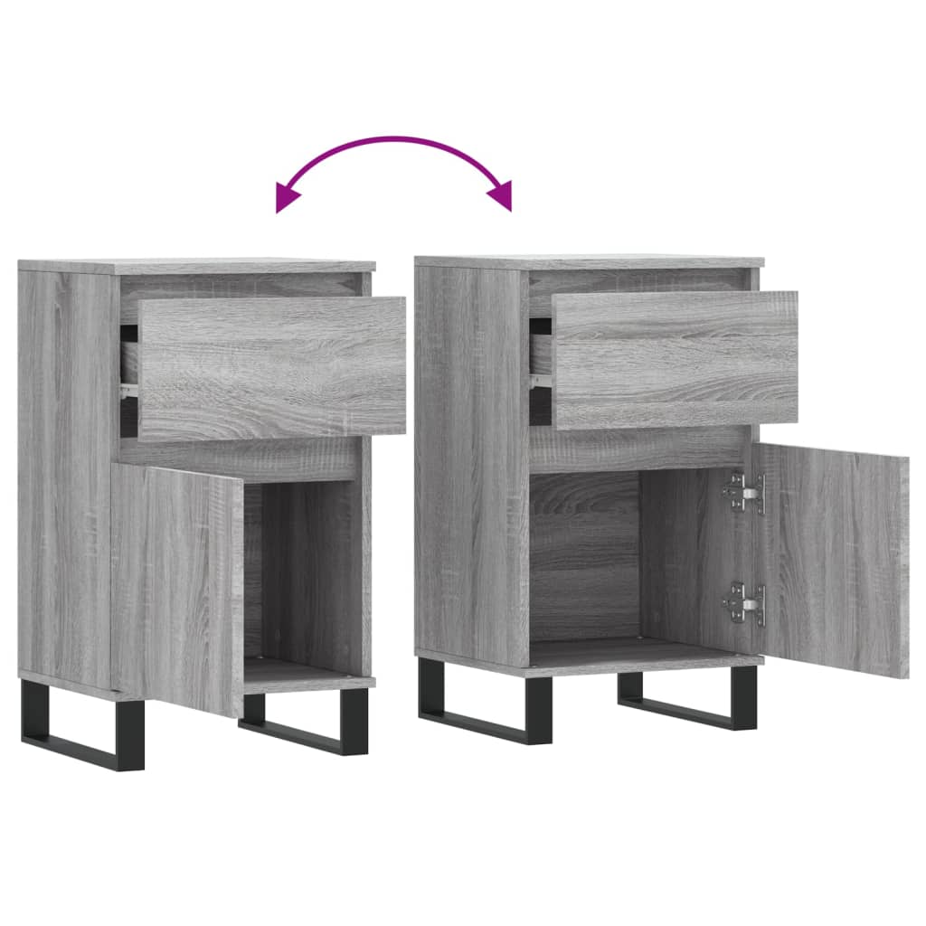 Aparador Madera De Ingeniería Gris Sonoma 40x35x70 Cm / Vetonek_2