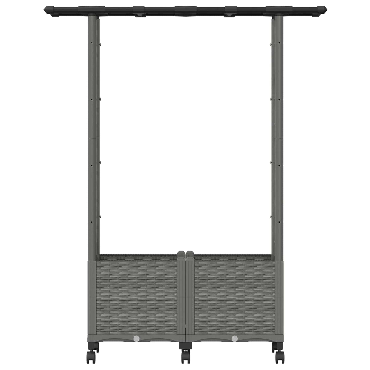 Cama Elevada Con Trellis Y Techo Gris Claro 124,5 X 40 X 142 Cm_3
