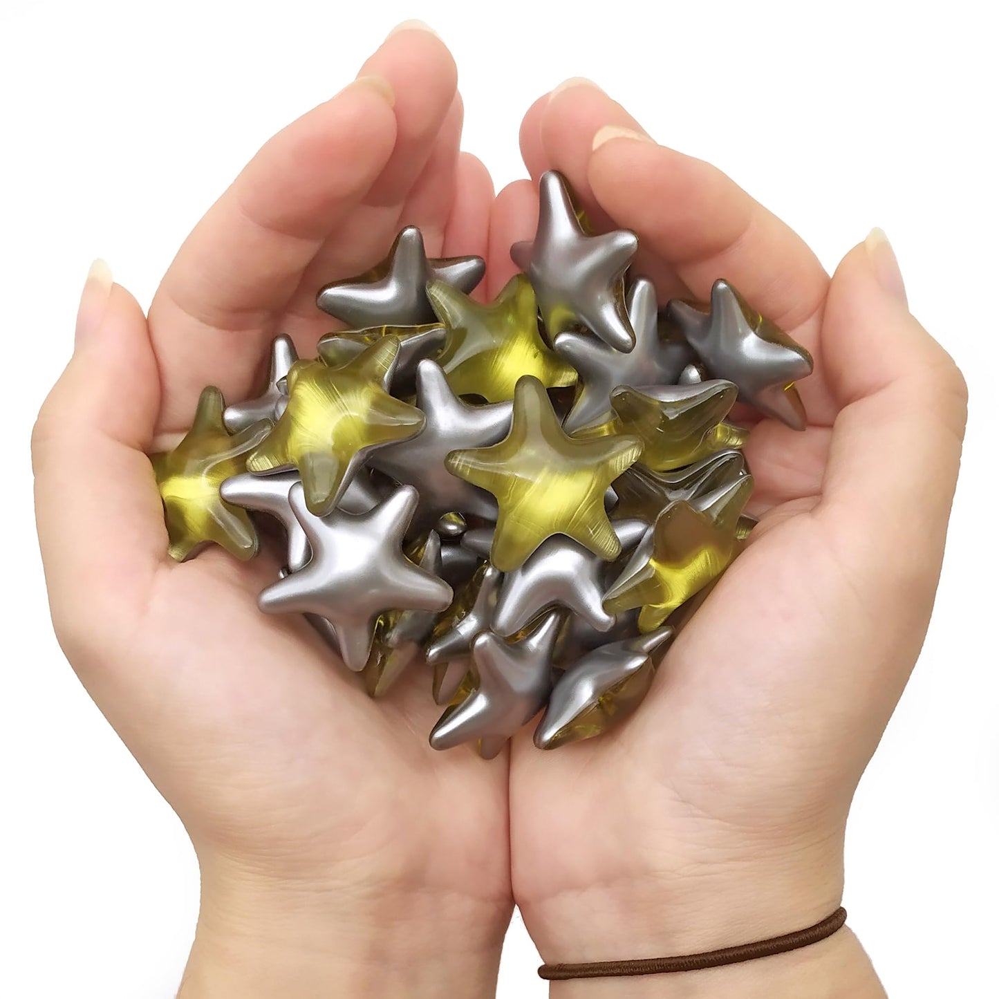 Pack Regalo 12 Perlas Baño En Forma Estrella - Con Aceite De Soja - Hidrata, Suaviza Y Perfuma La Piel - Aroma Manzana_1