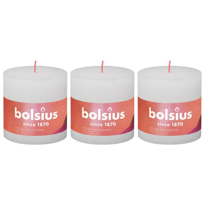 Bolsius Velas Rústicas Shine 3 Unidades Blanco Turbio 100x100 Mm_0