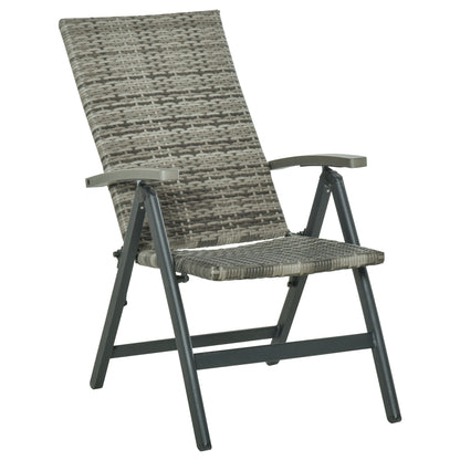 Outsunny Silla Plegable De Ratán Con 5 Posiciones Reclinable Aluminio 59x68x107_0