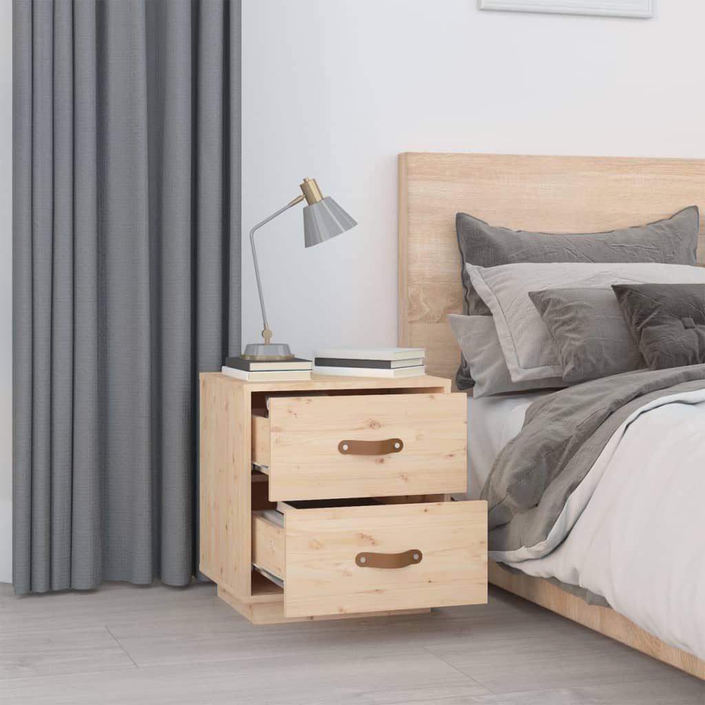 Mesitas De Noche 2 Uds Madera Maciza De Pino 40x34x45 Cm_2