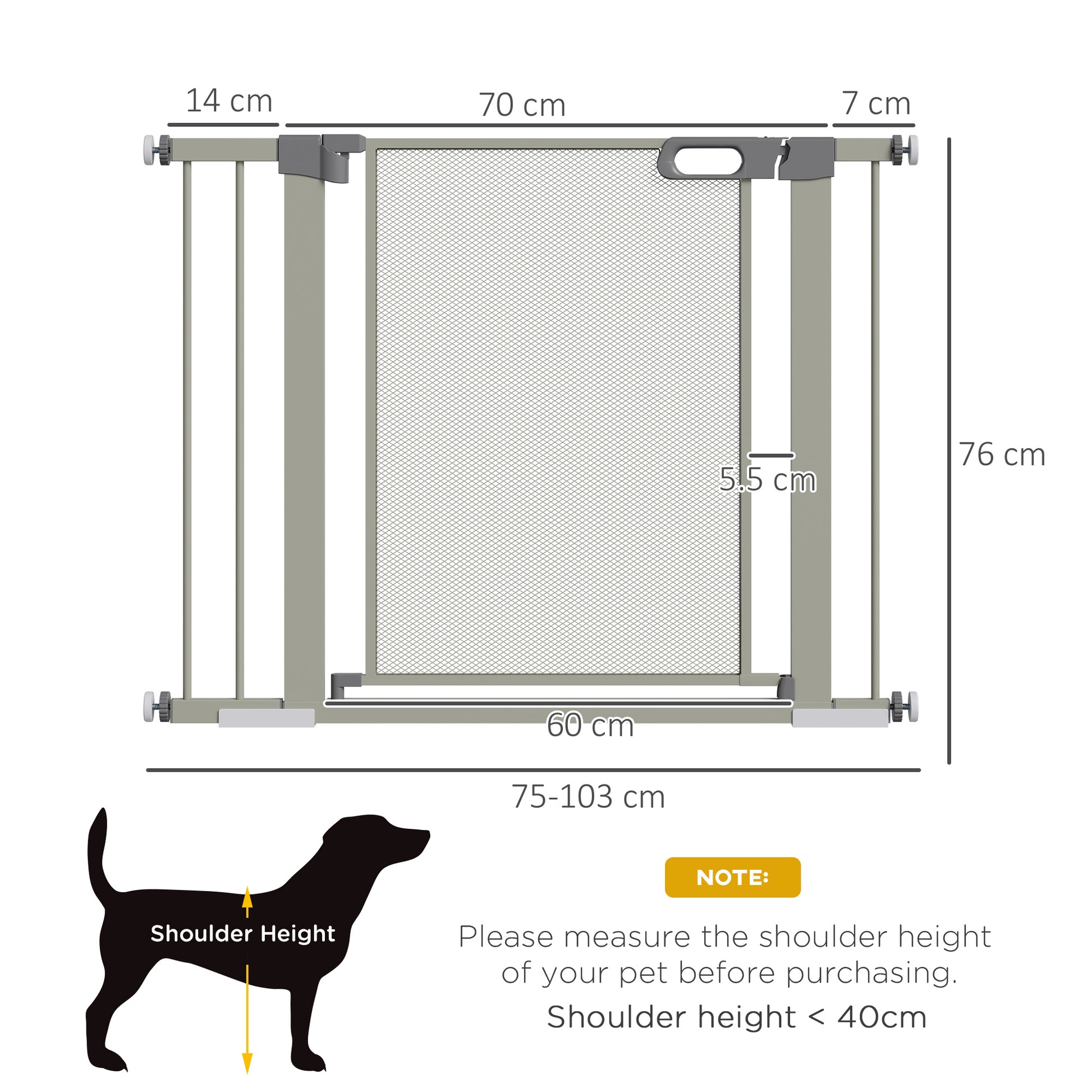Pawhut Barrera De Seguridad Para Perros Extensible 75-103 Cm Con 2 Extensiones_2