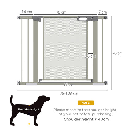 Pawhut Barrera De Seguridad Para Perros Extensible 75-103 Cm Con 2 Extensiones_2