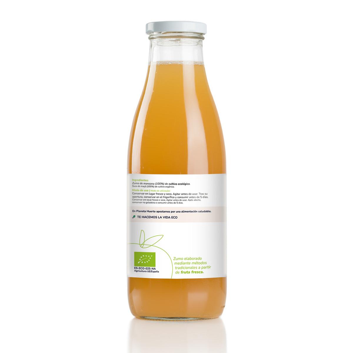 Sumo de maçã 100% extraído do Eco Planeta Huerto 750ml