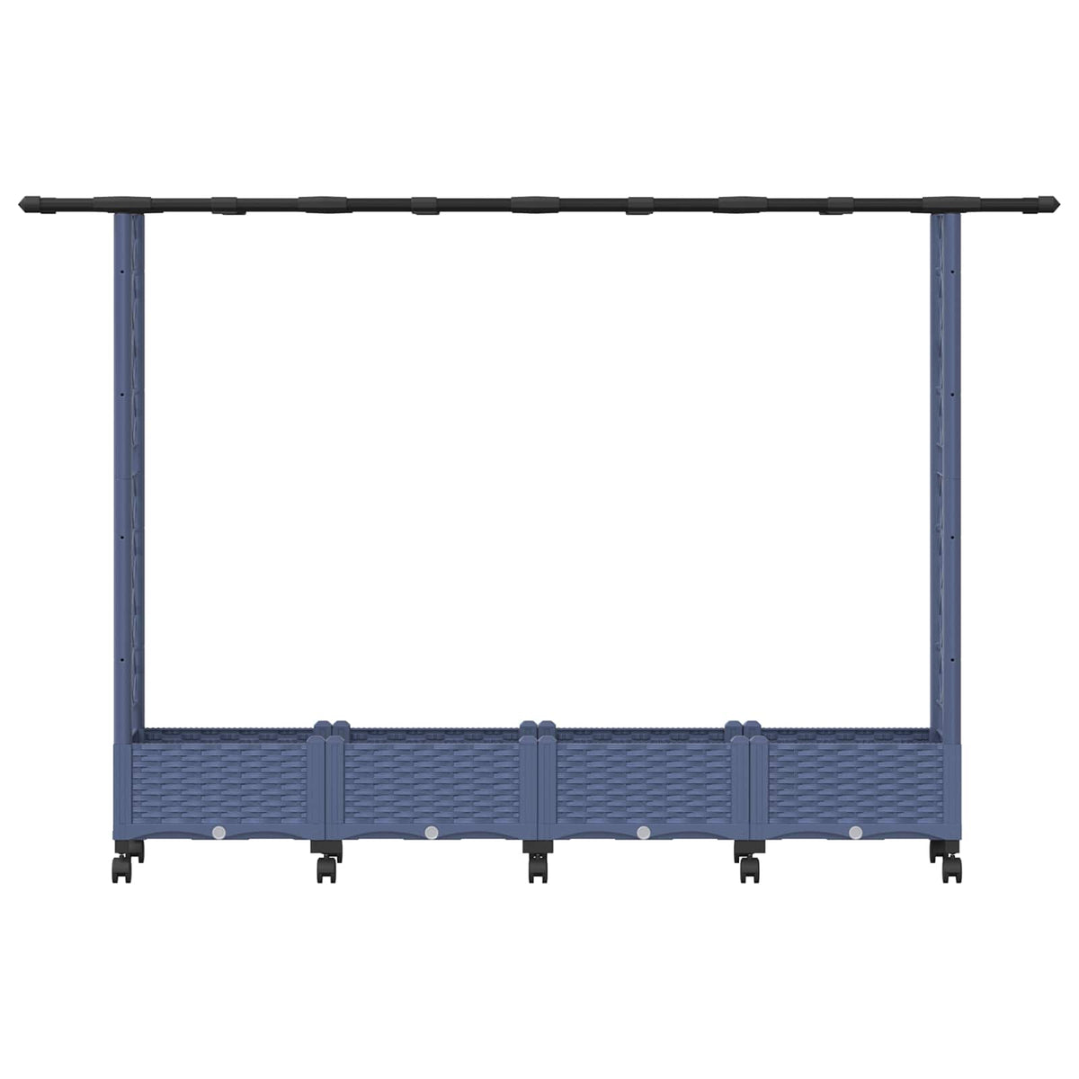 Cama Elevada Con Trellis Y Techo Gris 203 X 40 X 127 Cm Pp_3