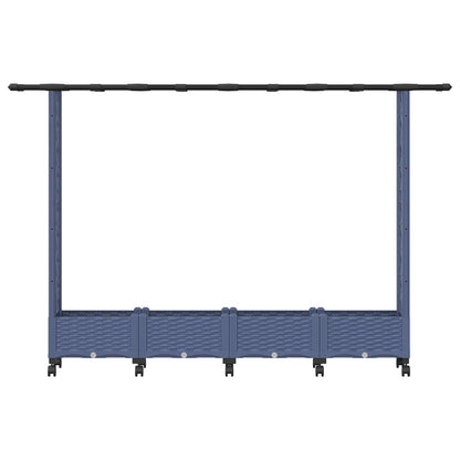 Cama Elevada Con Trellis Y Techo Gris 203 X 40 X 127 Cm Pp_3