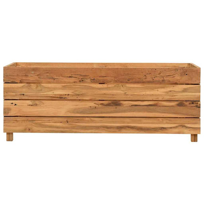Arriate Elevado Madera De Teca Reciclada Y Acero 100x40x38 Cm_2