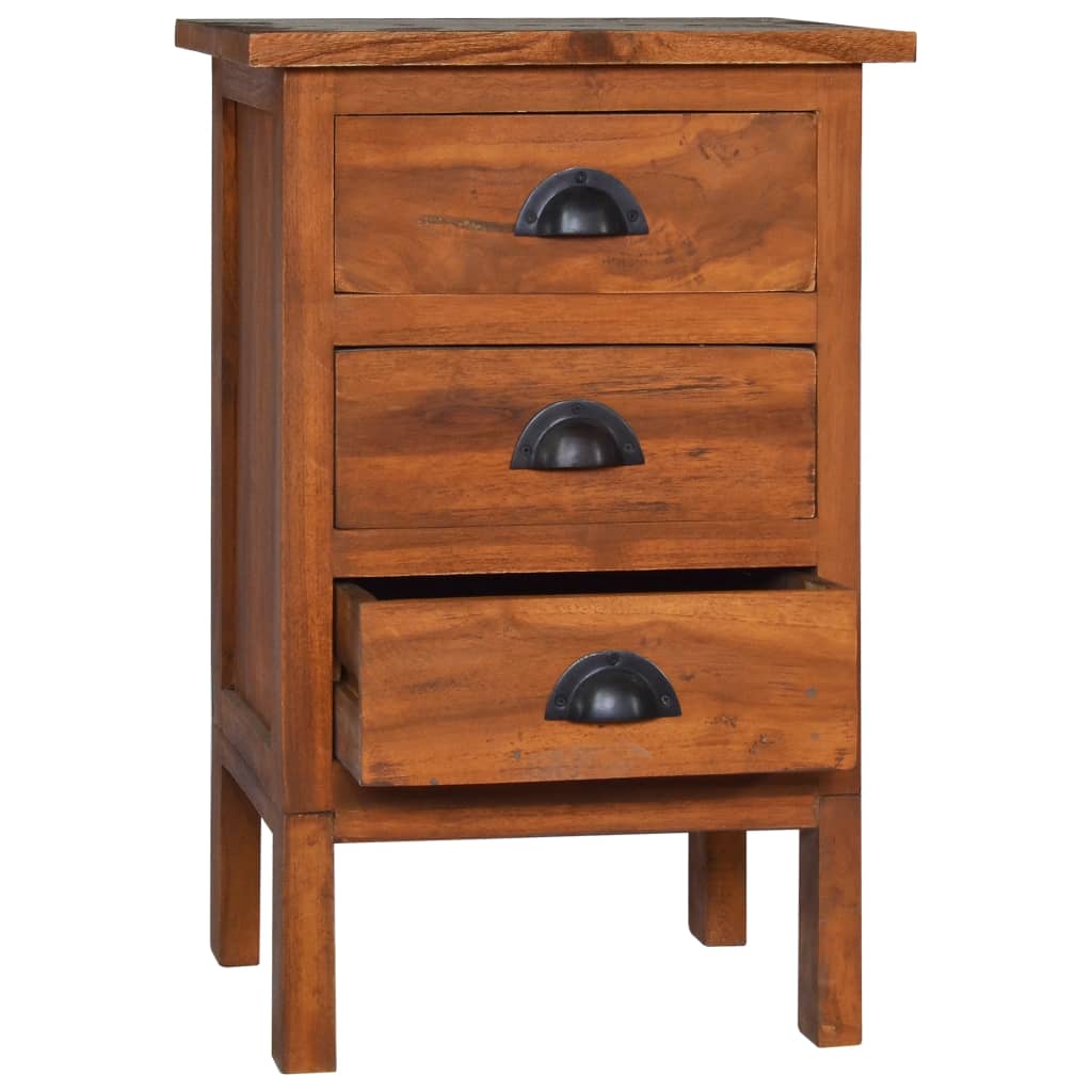 Mesita De Noche De Madera Maciza De Teca 40x35x60 Cm_0