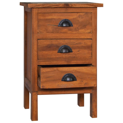 Mesita De Noche De Madera Maciza De Teca 40x35x60 Cm_0