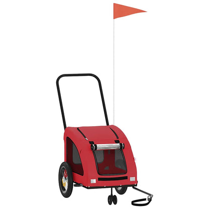 Remolque De Bicicleta Mascotas Hierro Tela Oxford Rojo_0