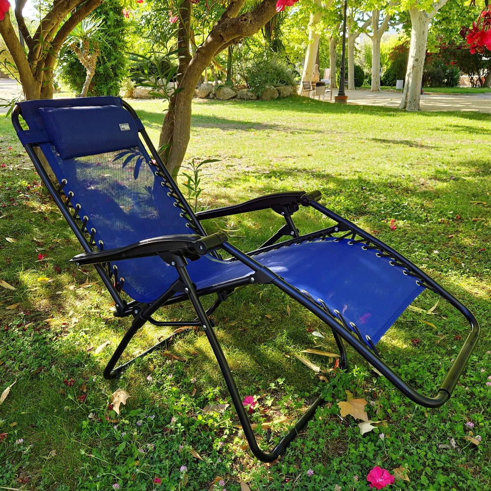 Aktive Silla Plegable Jardín Gravedad Cero Azul 2 Posiciones_2
