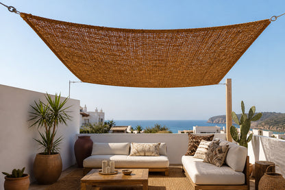 Toldo Vela Coco Natural 4x3 M 60% Ocultación Para Jardín Terraza Pérgola_2