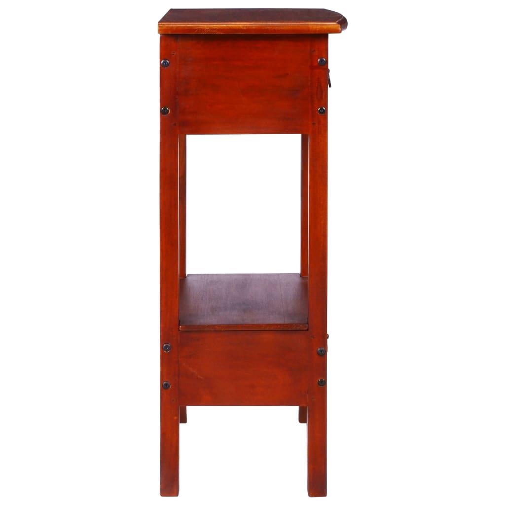 Mesa Consola Clásica De Madera Maciza Caoba Marrón 50x30x75 Cm_2