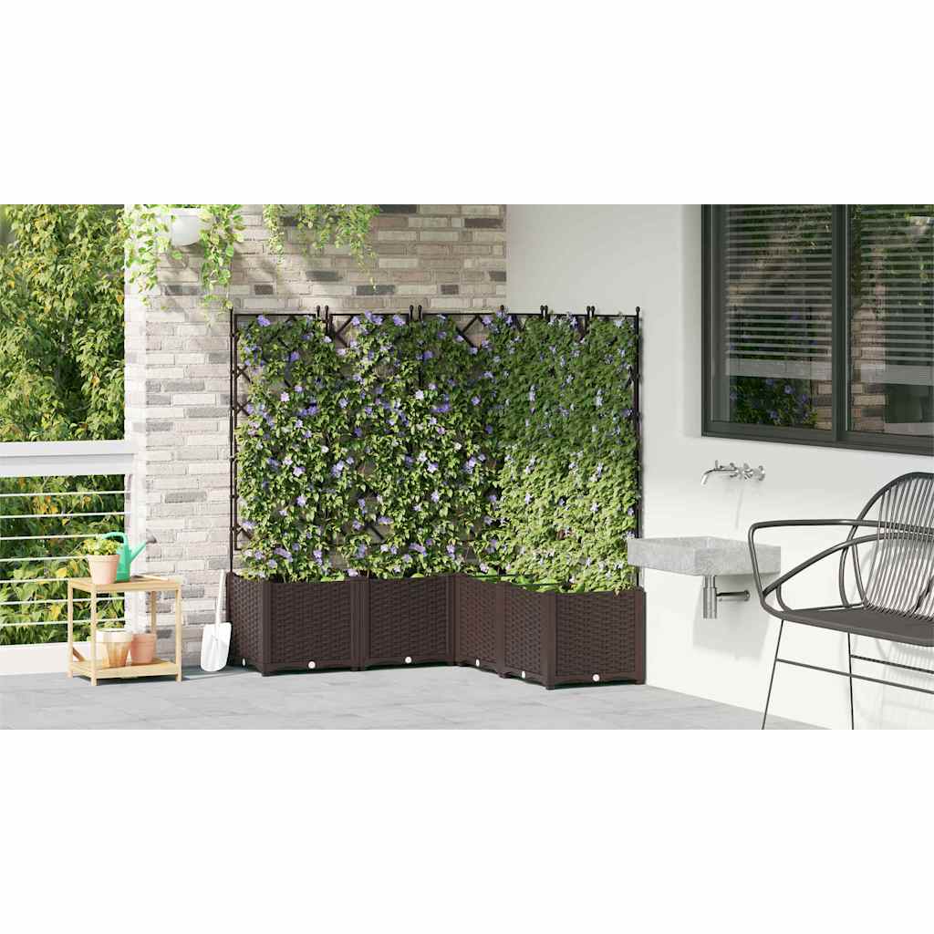 Macetero De Jardín 5 Uds. Marrón 120 X 120 X 143 Cm Pp_3