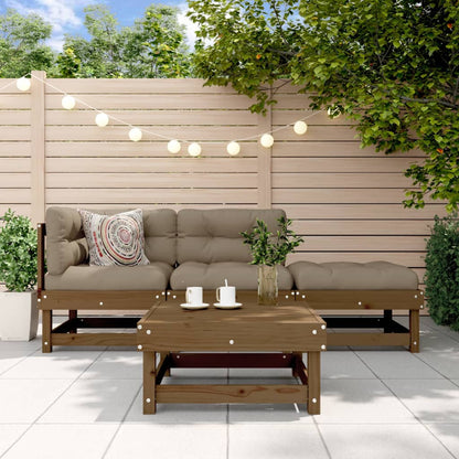 Vidaxl Juego De Muebles Jardín 4 Pzas Madera Maciza Pino Marrón Miel_1