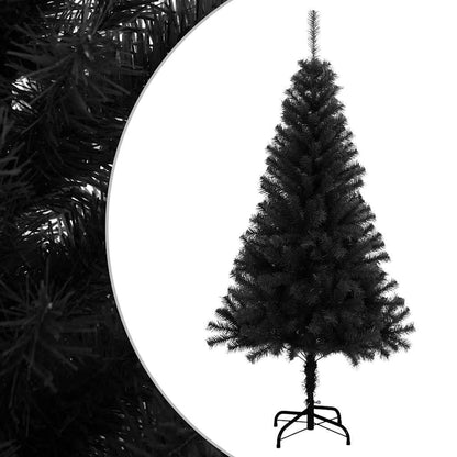 Vidaxl Árbol De Navidad Artificial Con Soporte Pvc Negro 150 Cm_0