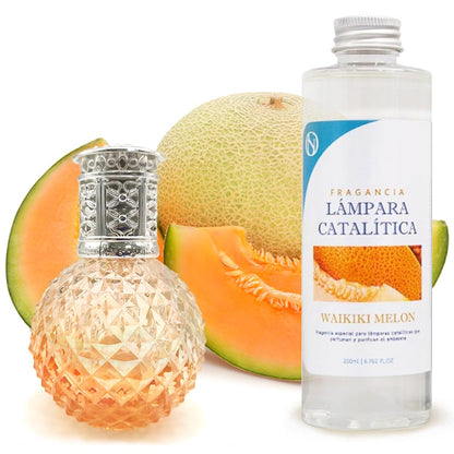 Lámpara Catalítica Orange Diamonds + Aroma Waikiki Melon 500 Ml - Elimina Malos Olores, Impurezas Y Perfuma_0