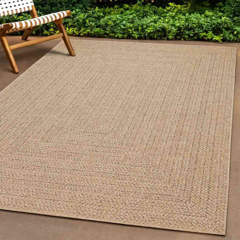 Vidaxl Alfombra Zizur Aspecto Yute Interior/exterior Beige 240x240 Cm_1