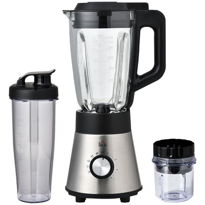 Homcom Batidora Vaso 1000w Jarra De 1.5l 4 Programas Y 5 Velocidades Ajustables_0