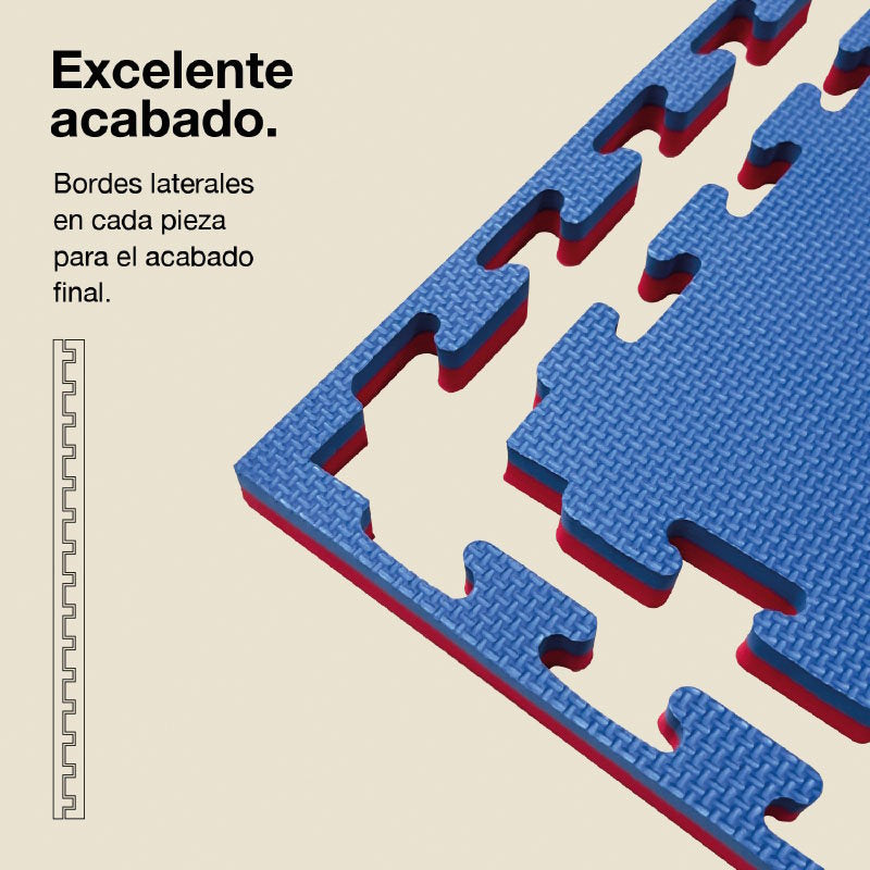 Tatami Puzzle 2cm 100x100cm – Superficie T Rojo/azul Jowy_2