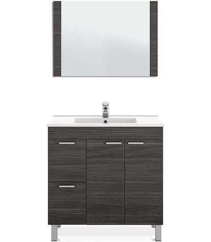 Mueble Con Lavabo Y Espejo Marta En Acabado Gris Ceniza, 80 Cm(alto)80 Cm(ancho)45 Cm(largo)_2