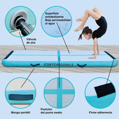 Airtrack 400x100x10cm Colchoneta Inflable, Color Azul_3