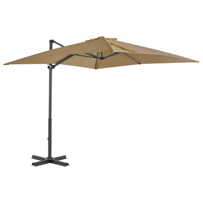Vidaxl Sombrilla De Jardín Con Base Portátil Gris Taupe_1