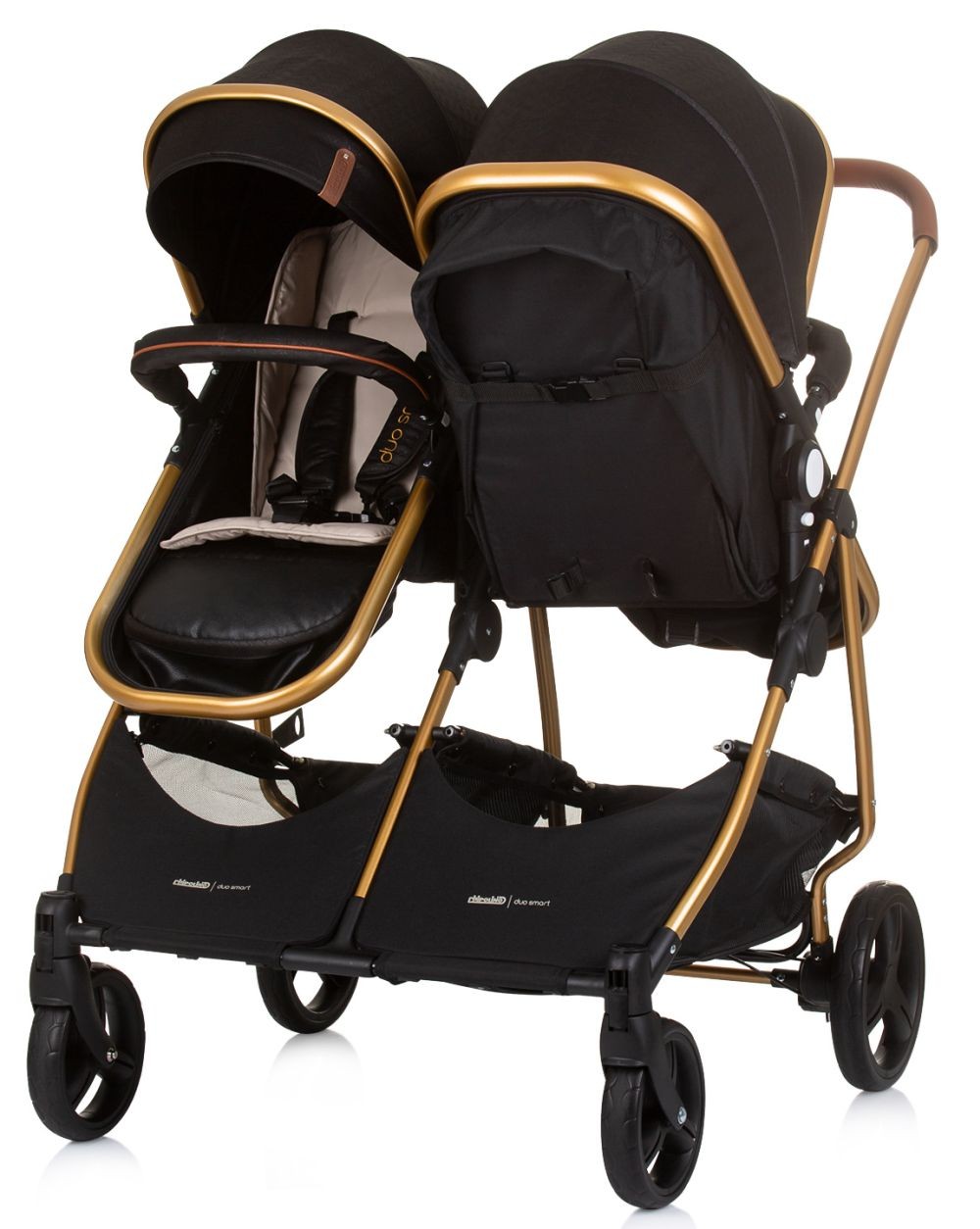 Carrito De Bebé Gemelar Dúo Smart Con 2 Grupo 0+ Obsidian Gold_2