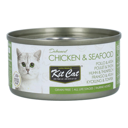 Kit Cat Can Toppers - Frango e Atum 80g Ração húmida para gatos em gelatina