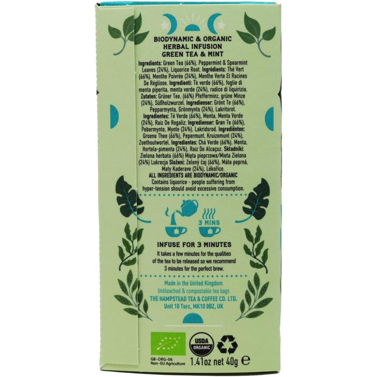 Chá Verde Hampstead Mint 20 saquetas