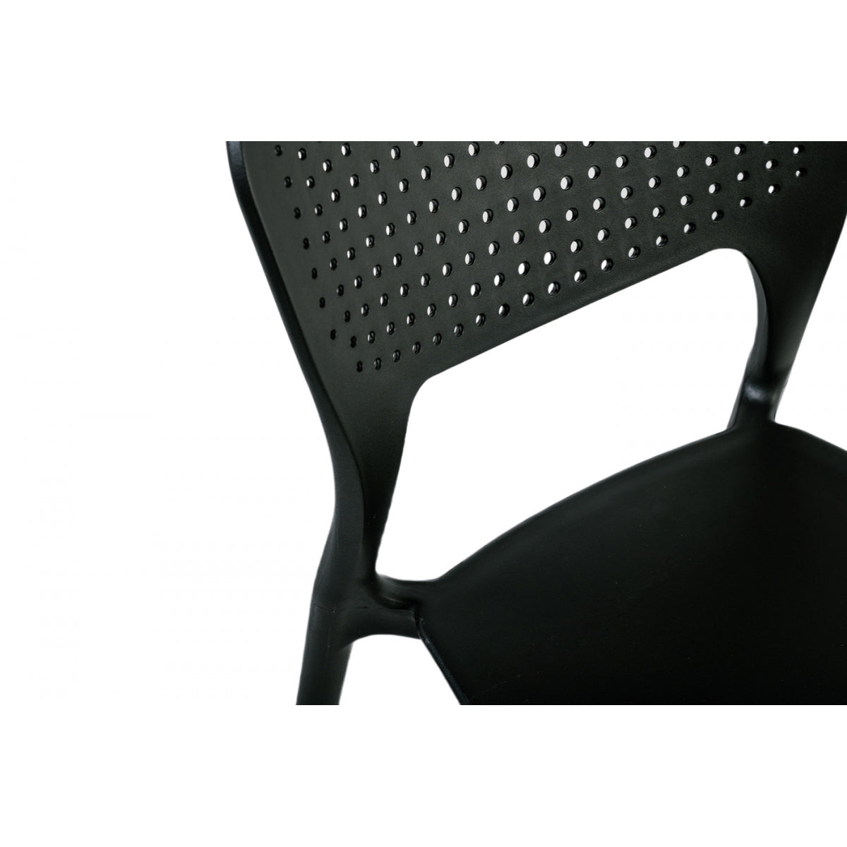 Juego De 4 Sillas Apilables De Polipropileno Negro - Muebles De Jardín - 46x51xh79.5cm_3