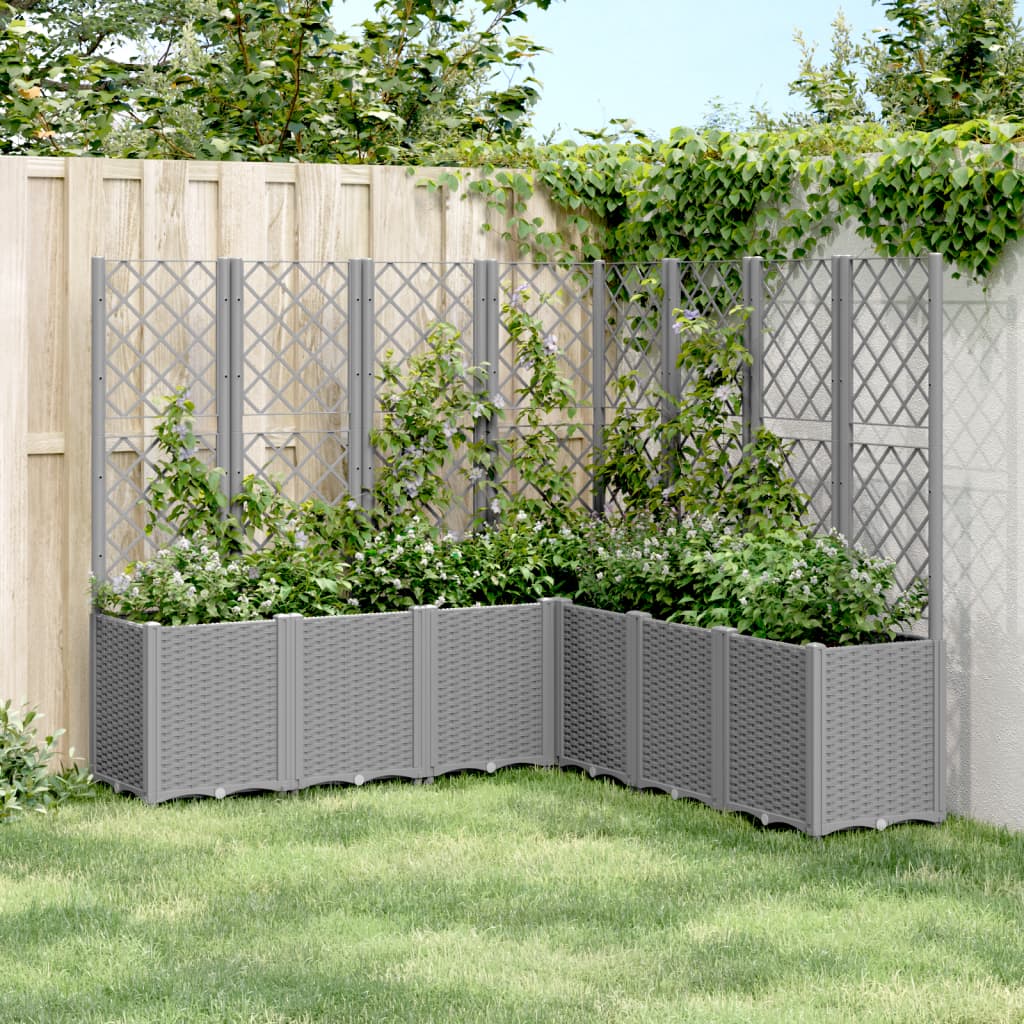 Jardinera Con Enrejado Pp Gris Claro 160x160x140 Cm_1