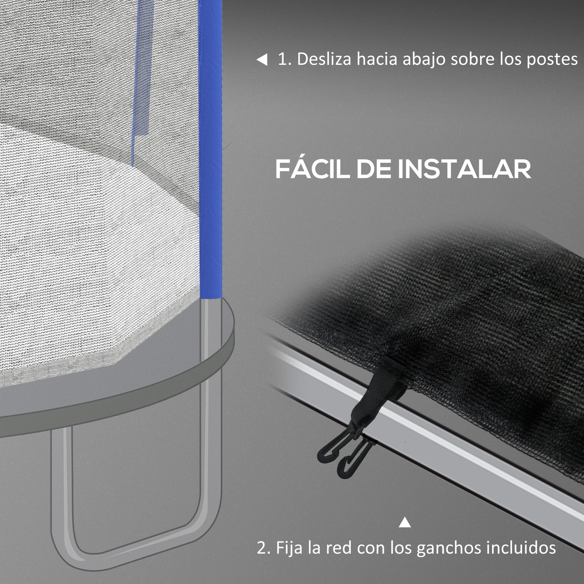 Sportnow Red De Seguridad Para Cama Elástica Ø305 Cm Azul_5