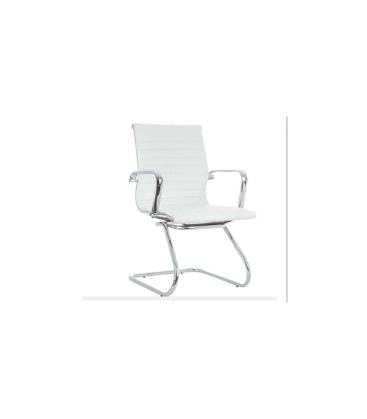 Pack De Dos Sillas Confidente Tapizado En Piel Sintetica Blanco, 57 Cm(ancho) 90 Cm(altura) 61 Cm(fondo)_0