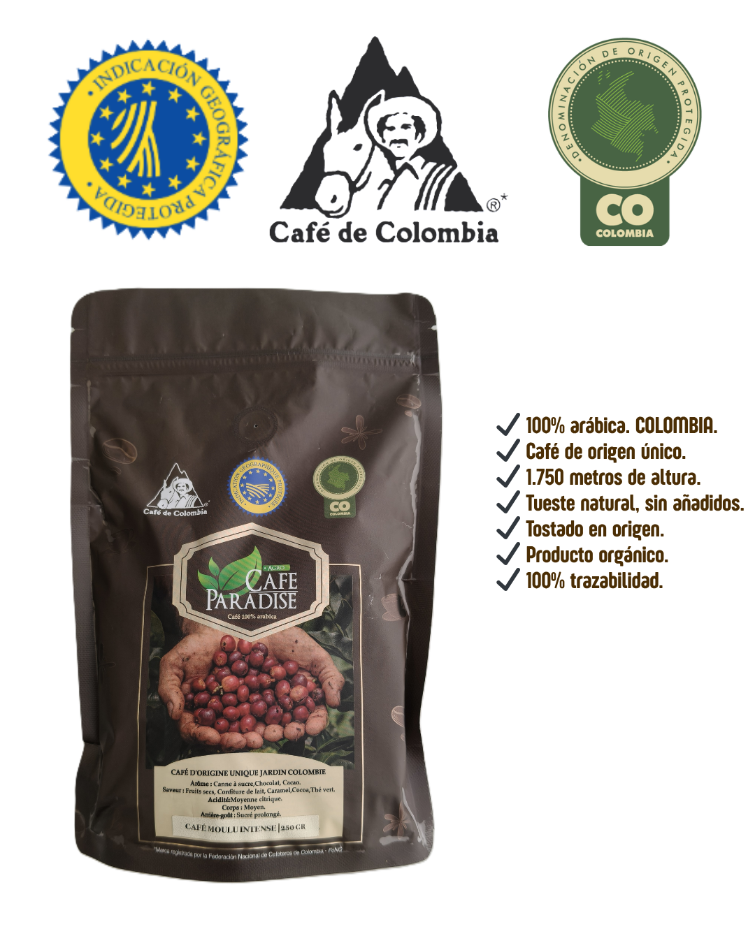 Café de Especialidad Origen Único - Colombia  – 100% Arábica –  Molido 250g_1