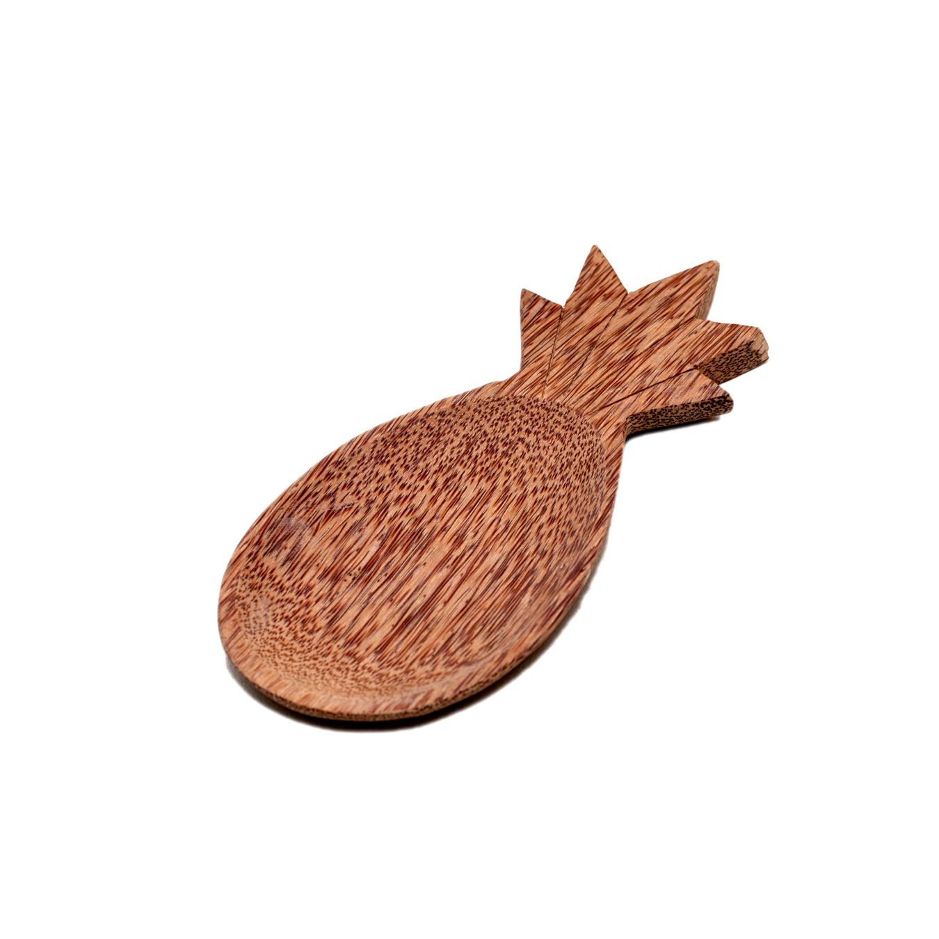 Prato de madeira de coco em forma de ananás 25 x 11 cm