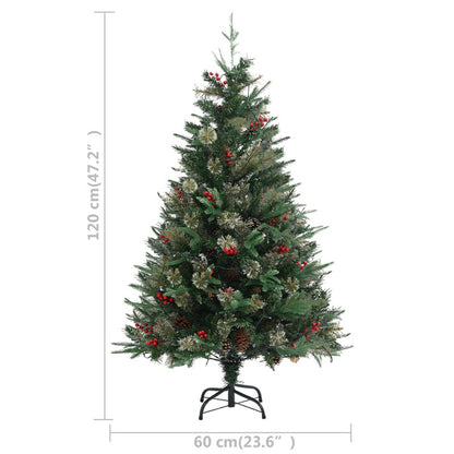 Vidaxl Árbol De Navidad Con Luces Y Piñas Pvc Con Pe Verde 120 Cm_2