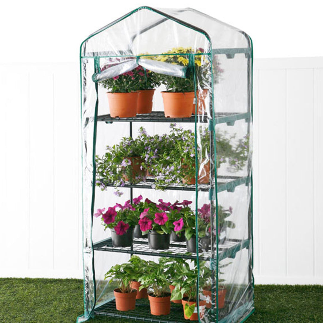 Vivero Vertical De 4 Estantes - Invernadero Con Estructura De Acero 0,69x1,58x0,49 M / Multicolor_0