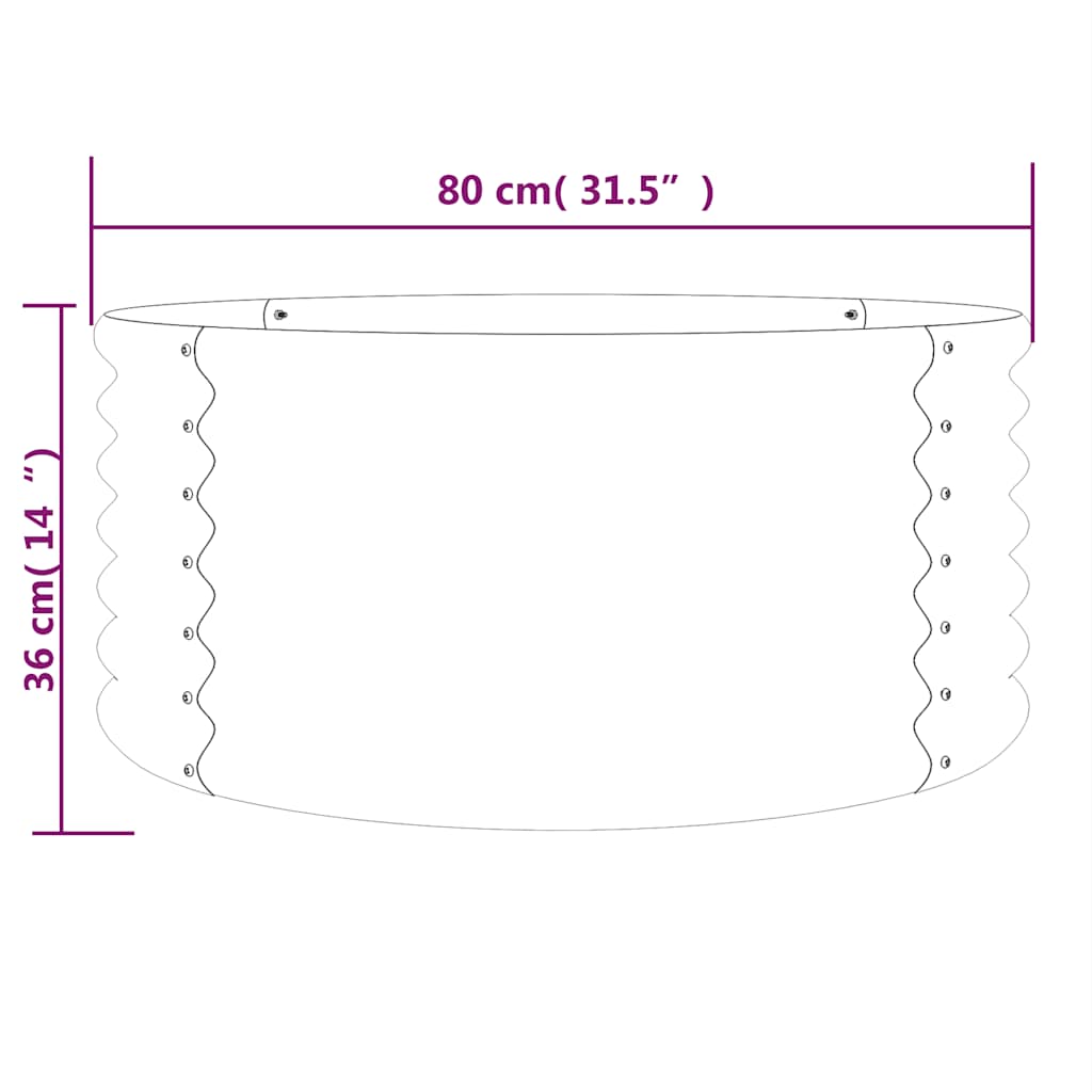 Jardinera Acero Galvanizado Antracita 80x80x36 Cm_3