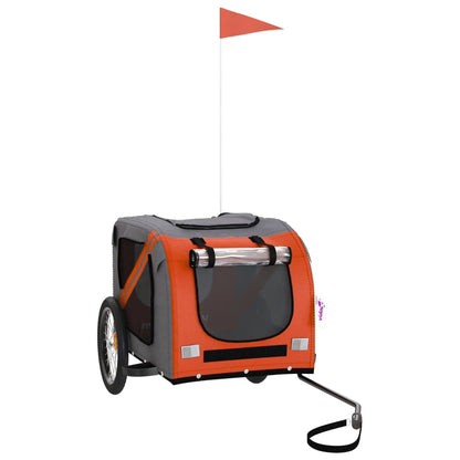 Remolque De Bicicleta Mascotas Hierro Tela Oxford Naranja Negro_0