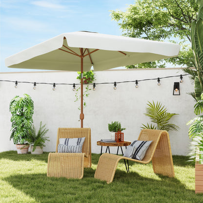 Outsunny Sombrilla De Terraza Exterior 300x200 Cm Con Ángulo Ajustable Crema_1