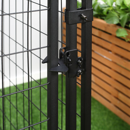 Pawhut Perrera De Exterior Con Techo 141x141x153 Cm Con Malla De Metal Y Puerta_4