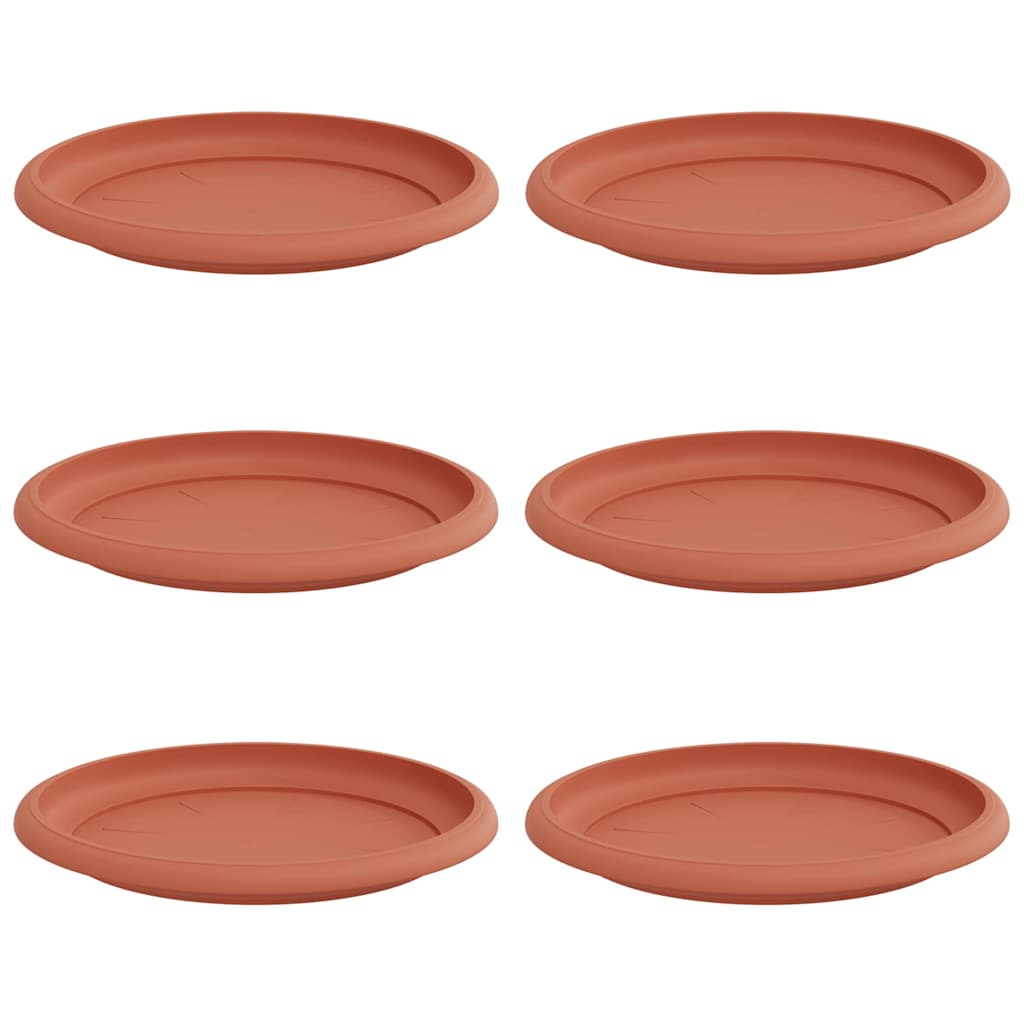 Bandeja Redonda Para Flores 6 Uds. Rojo Ladrillo Ø 17,5 X 2 Cm_0