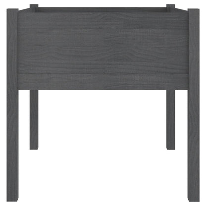 Jardineras 2 Uds Madera Maciza De Pino Gris 70x70x70 Cm_4