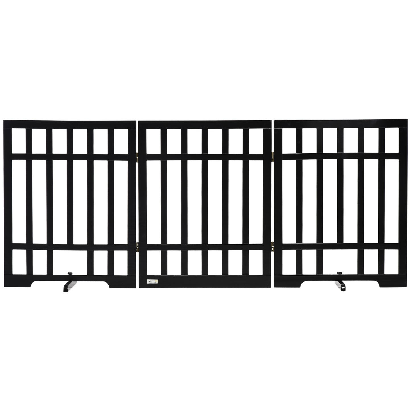 Pawhut Barrera De Seguridad Plegable Para Perros De 3 Paneles 181x35x76 Cm Negro_0