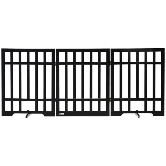 Pawhut Barrera De Seguridad Plegable Para Perros De 3 Paneles 181x35x76 Cm Negro_0