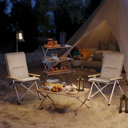 Outsunny 2 Sillas De Camping Plegables De Aluminio Con Respaldo Ajustable Gris_1