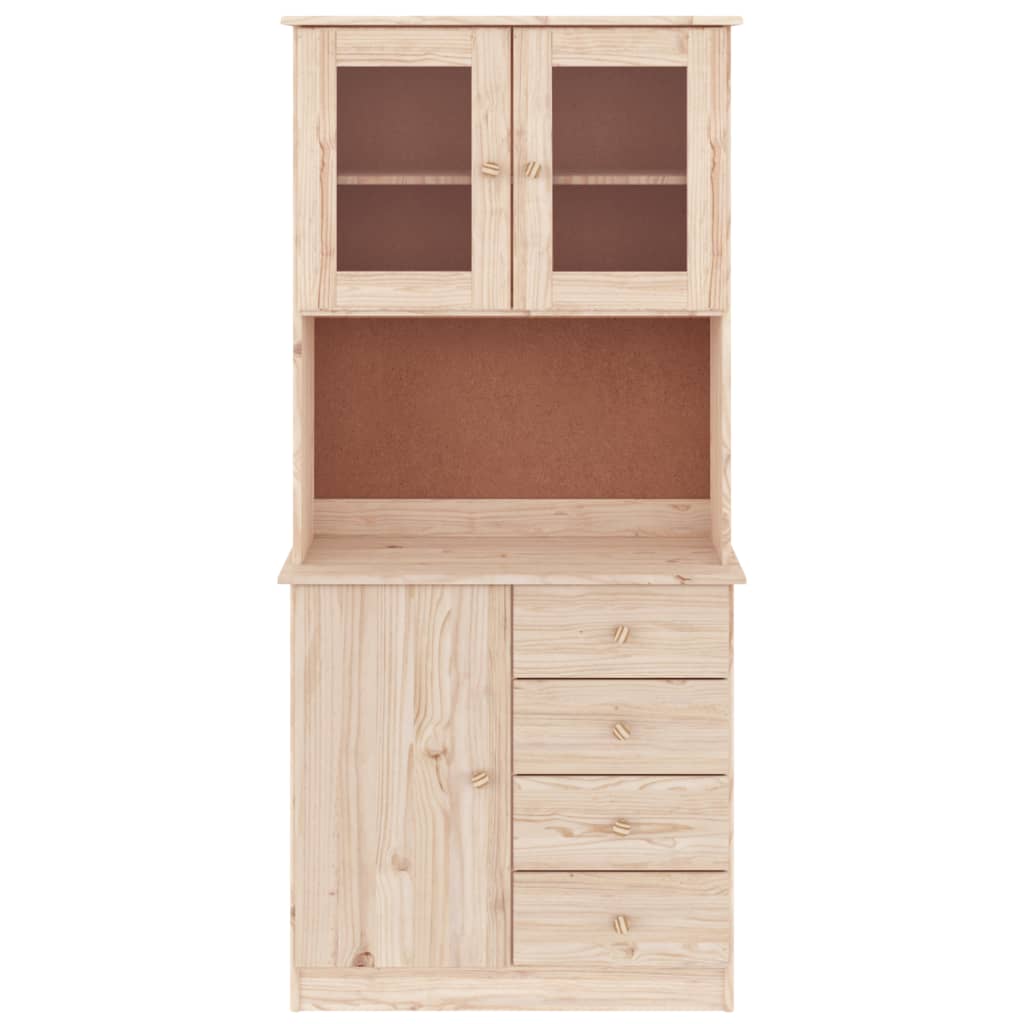 Aparador Alto Alta Madera Maciza De Pino 77x35x165 Cm_2